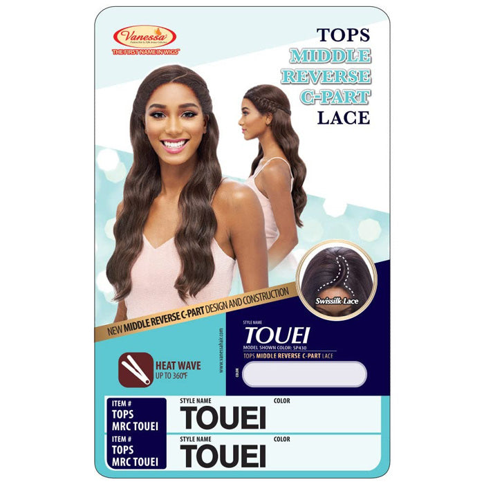 Vanessa Tops Middle Reverse C-Part Swissilk Lace Front Wig - TOUEI