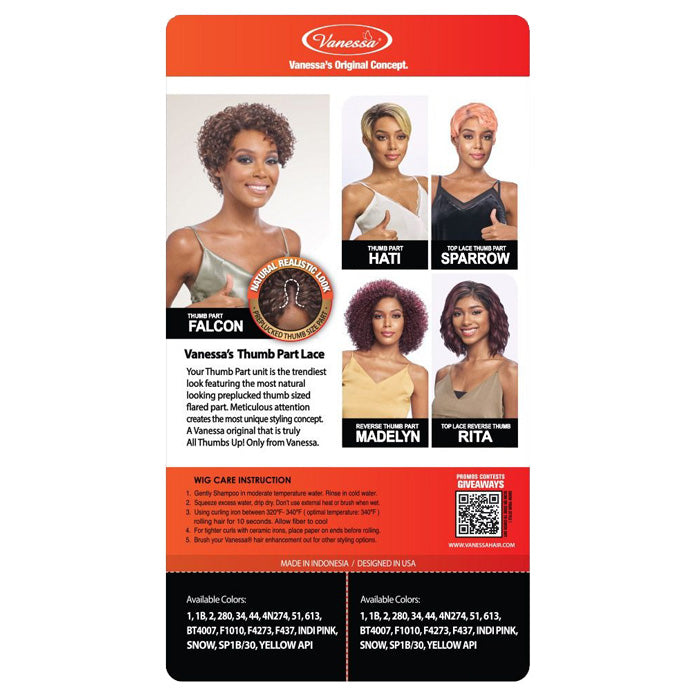 Vanessa Thumb Part Wig - FALCON