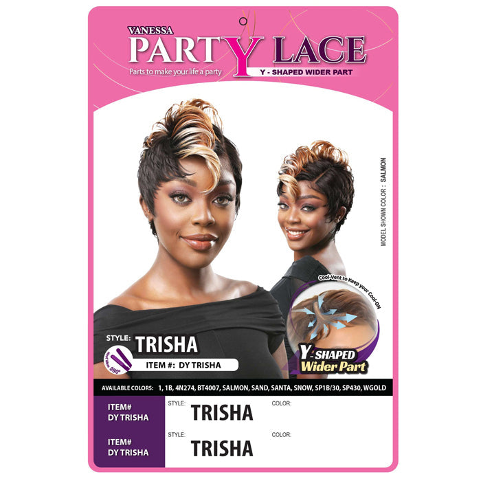 Vanessa Party Lace Y-Shaped Part Lace Wig - TRISHA