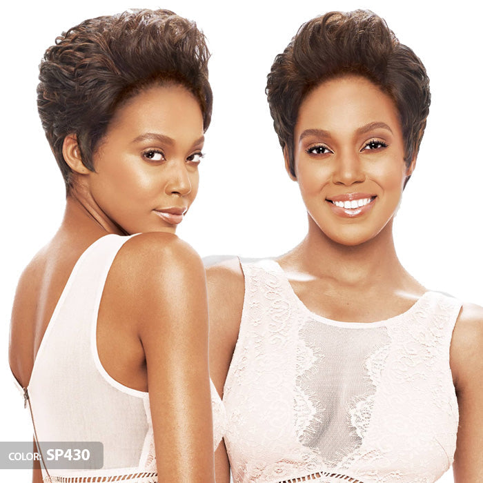 Vanessa Honey-C Brazilian Human Hair Blend Swissilk Lace Front Reverse C-Side Part Wig TRCHB UNA