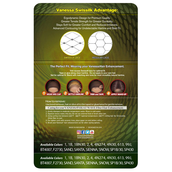 Vanessa Top Super DRJ-Side Lace Part Swissilk Front Wig - TOPS DRJ VELIN