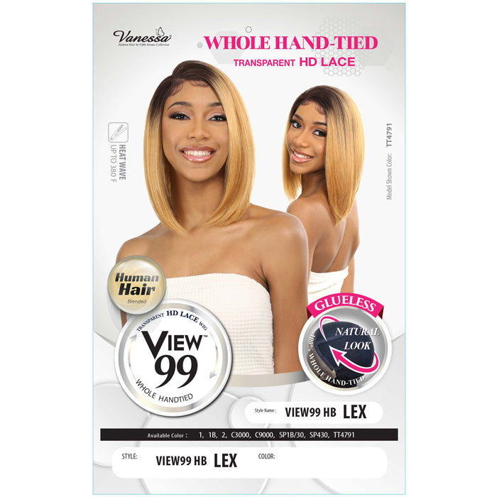Vanessa View 99 Glueless Whole Hand-Tied Human Hair Blended HD Lace Wig - VIEW 99 HB LEX