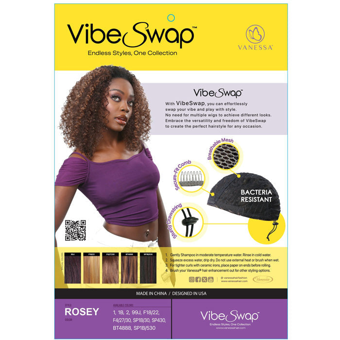 Vanessa Vibe Swap Half Wig - ROSEY