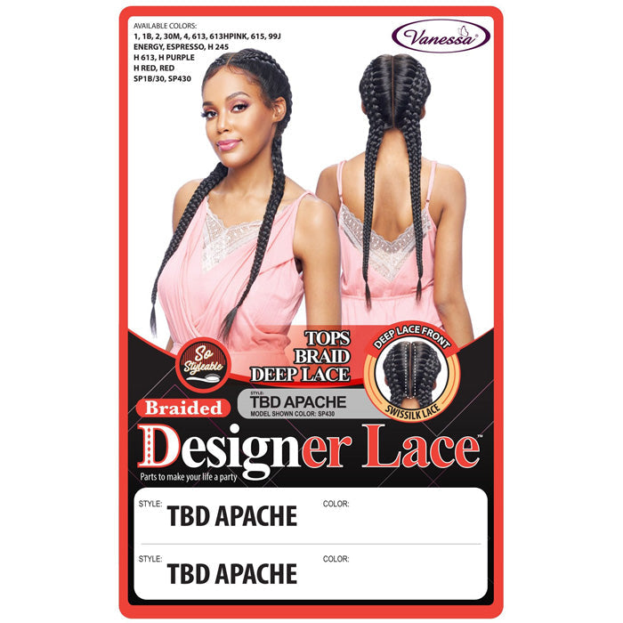 Vanessa Designer Lace Tops Braid Deep Lace Front Wig - TBD APACHE
