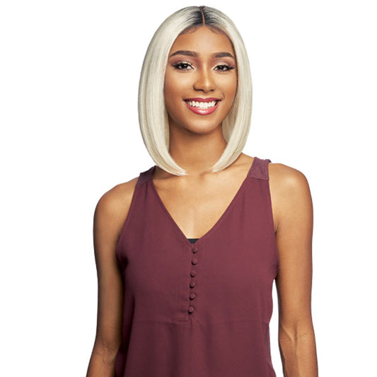 Vanessa Top Middle Lace Part Swissilk Lace Front Wig - CAMILA