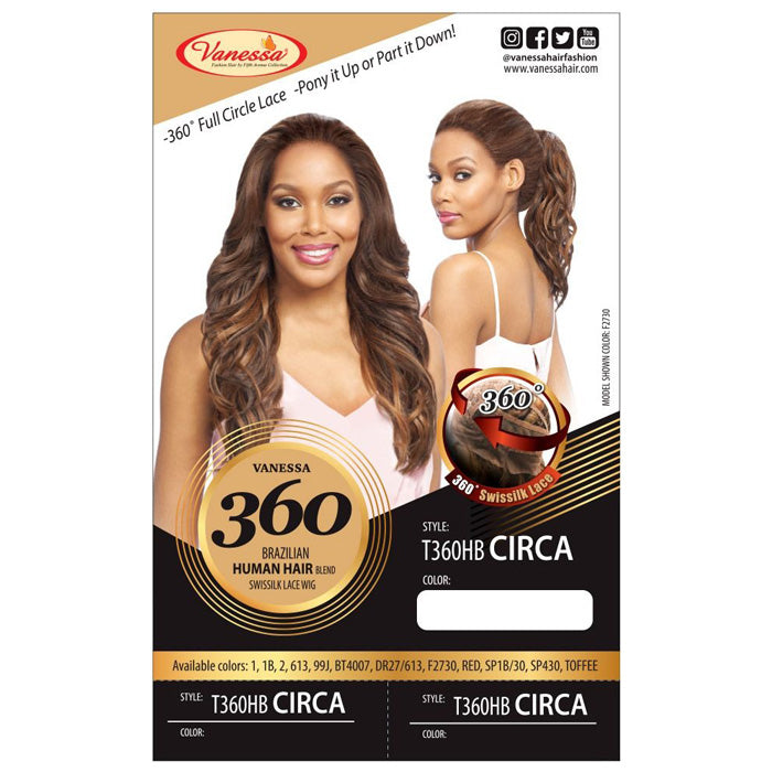 Vanessa Brazilian Human Hair Blend 360 Swissilk Lace Wig - T360HB CIRCA
