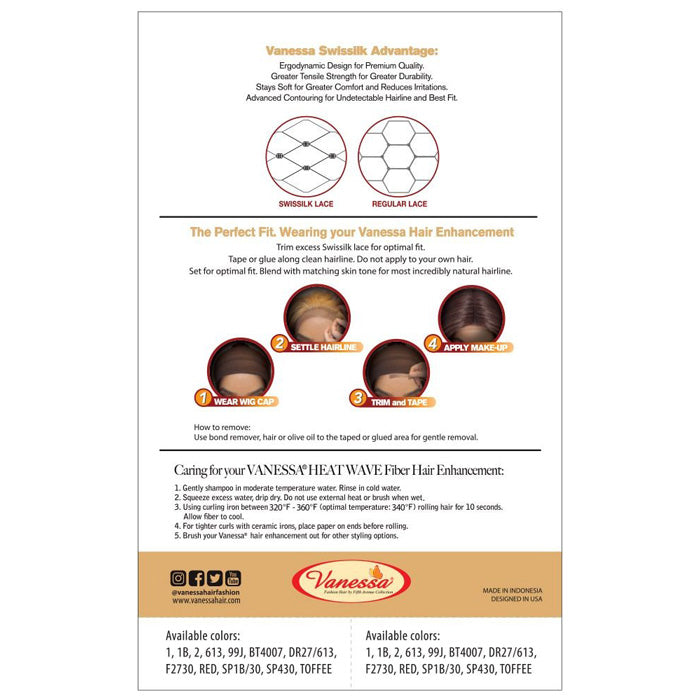 Vanessa Brazilian Human Hair Blend 360 Swissilk Lace Wig - T360HB CIRCA