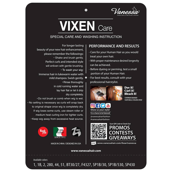 Vanessa 100% Human Hair Vixen Full Wig - HJH DOVA