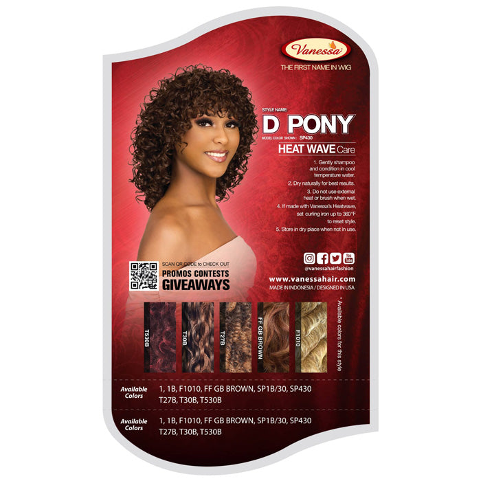 Vanessa Fashion Full Wig - D PONY