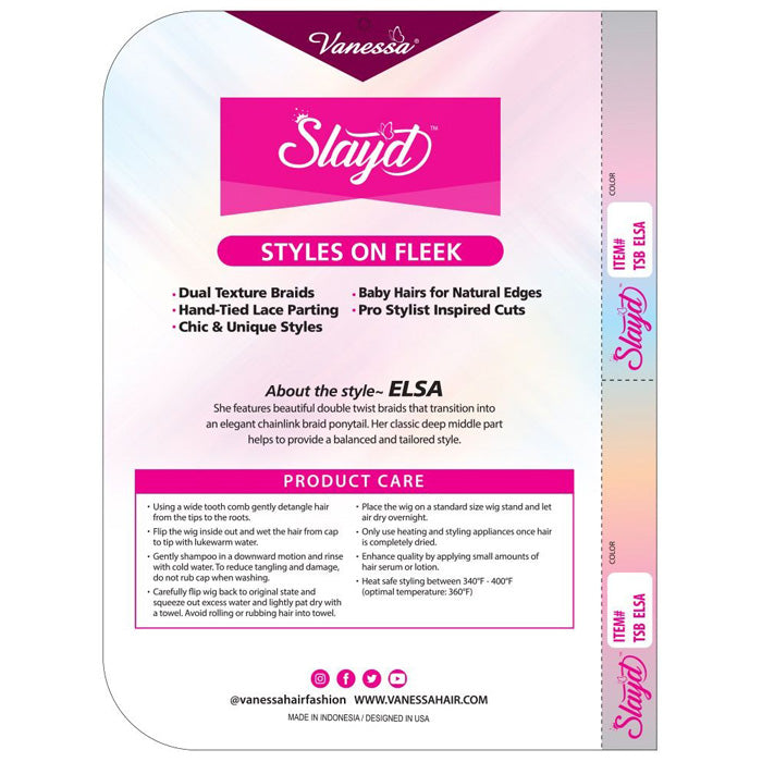 Vanessa Slayd Dual Texture Braid Lace Front Wig - ELSA