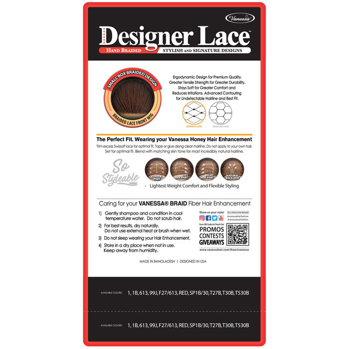 Vanessa Designer Lace Braided Lace Front Wig - TBOXY FREE 40