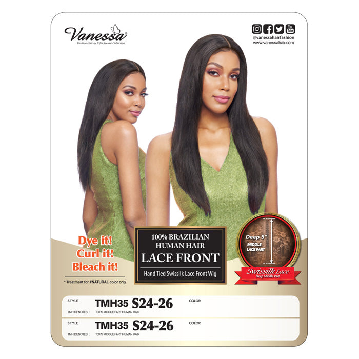 Vanessa 100% Brazilian Human Hair Lace Front Wig - TMH35 S24-26