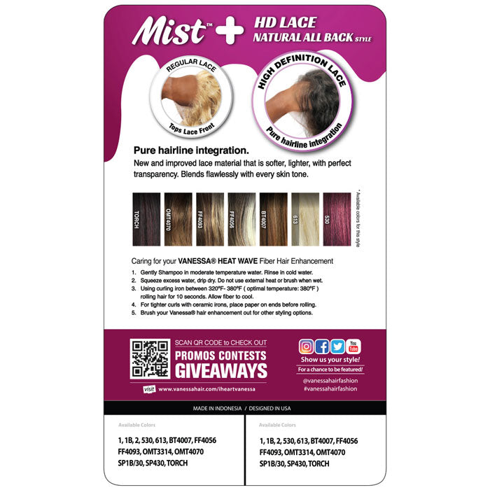 Vanessa Mist HD Lace Front Wig - MYNA