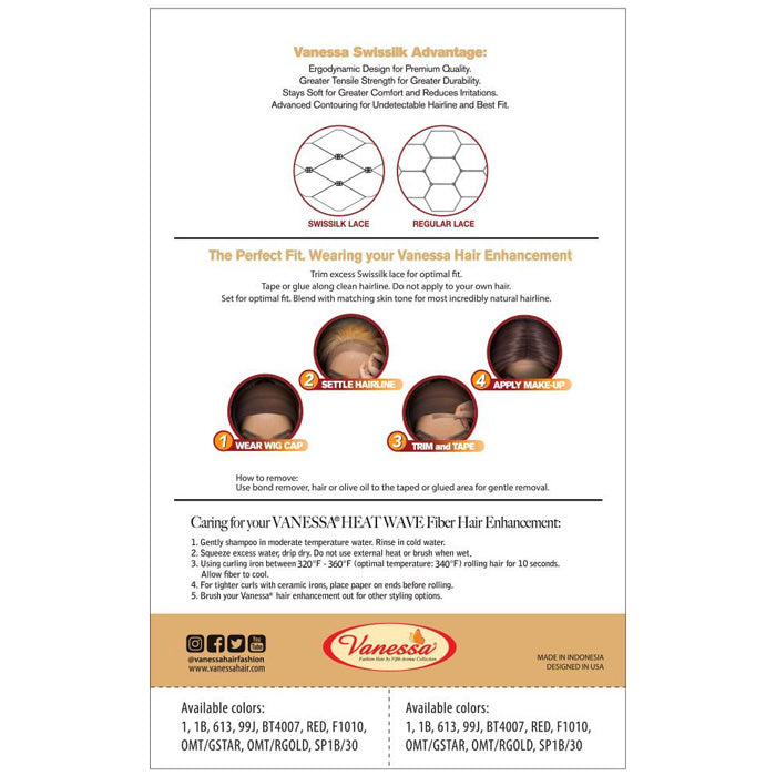 Vanessa Brazilian Human Hair Blend 360 Swissilk Lace Wig - T360HB ROSE