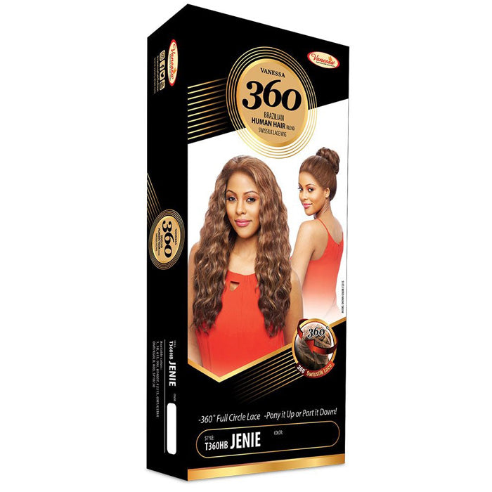 Vanessa Brazilian Human Hair Blend 360 Swissilk Lace Wig T360HB JENIE