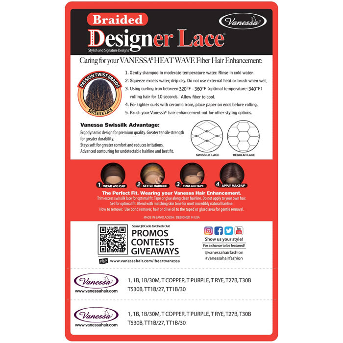 Vanessa Designer Lace Tops Synthetic Braid Lace Front Wig - TBL PASSION TWIST