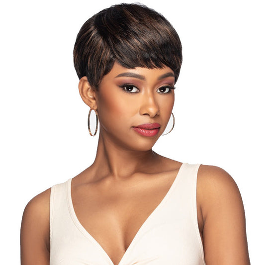 Vivica A Fox Pure Comfort Cap 100% Premium Human Hair Full Wig - BELLA