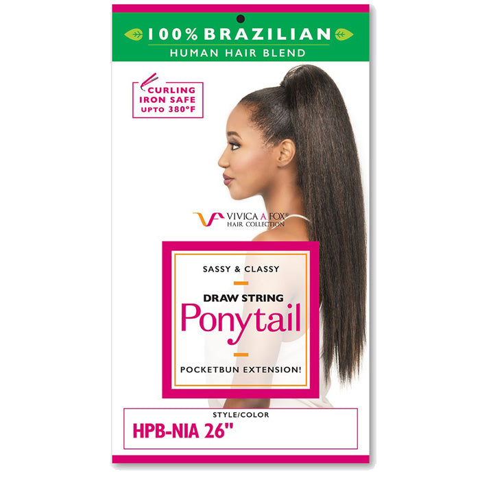 Vivica A Fox 100% Brazilian Human Hair Blend Drawstring Ponytail - HPB-NIA