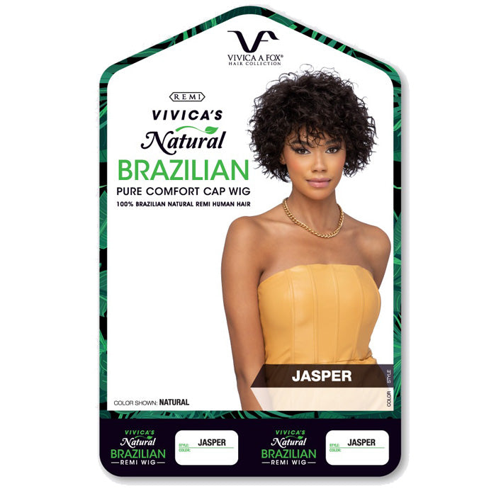 Vivica A Fox Natural Brazilian Remi Pure Stretch Cap Wig - JASPER