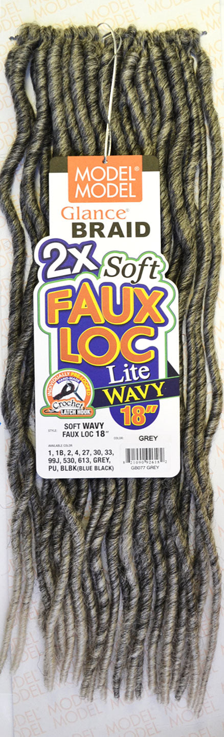 Model Model Glance Braid 2X Lite SOFT WAVY FAUX LOC 18 Inch