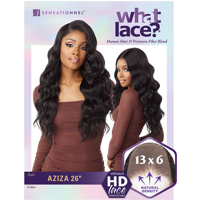 Sensationnel What Lace Human Hair Blend 13x6 HD Lace Front Wig - AZIZA 26"