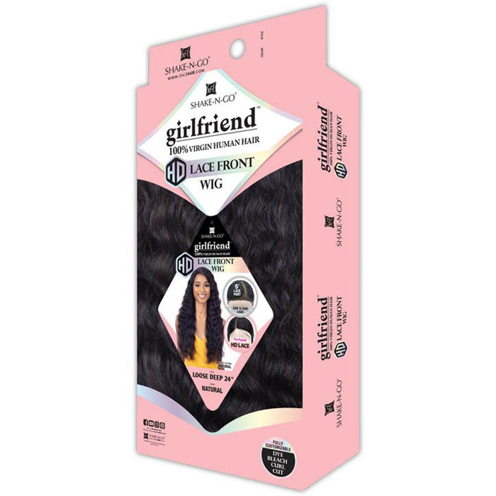 Shake N GO 100% Virgin human hair HD Lace Front Wig - LOOSE DEEP 24