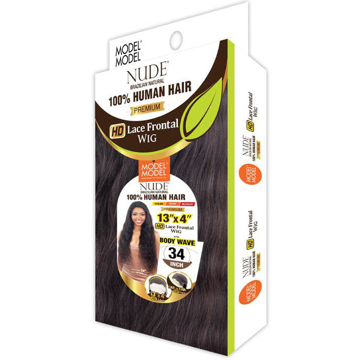 Model Model Nude 100% Brazilian Human Hair 13X4 HD Lace Front Wig - BODY WAVE 20-34"