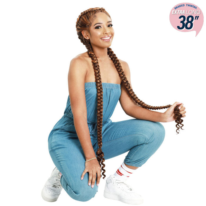 Zury Sis Braided Twintail Synthetic HD Lace Front Wig - LF-DD EXL LEMONA