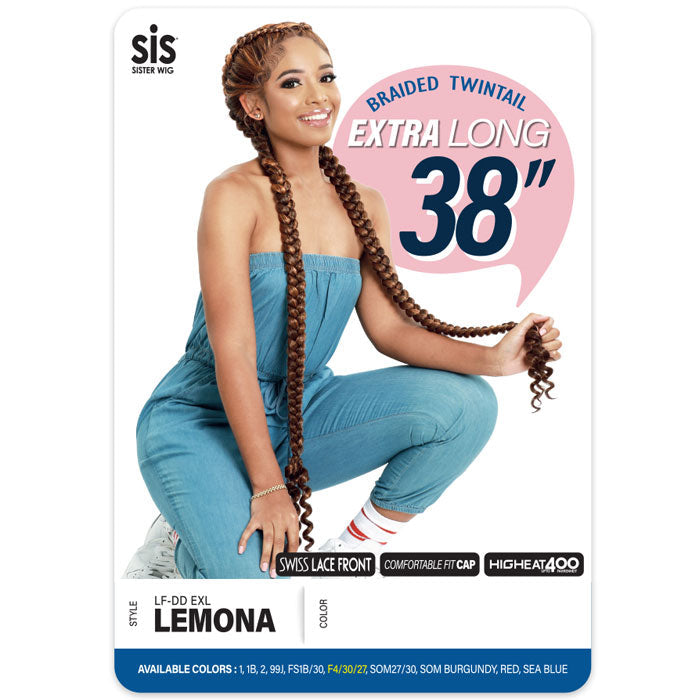 Zury Sis Braided Twintail Synthetic HD Lace Front Wig - LF-DD EXL LEMONA